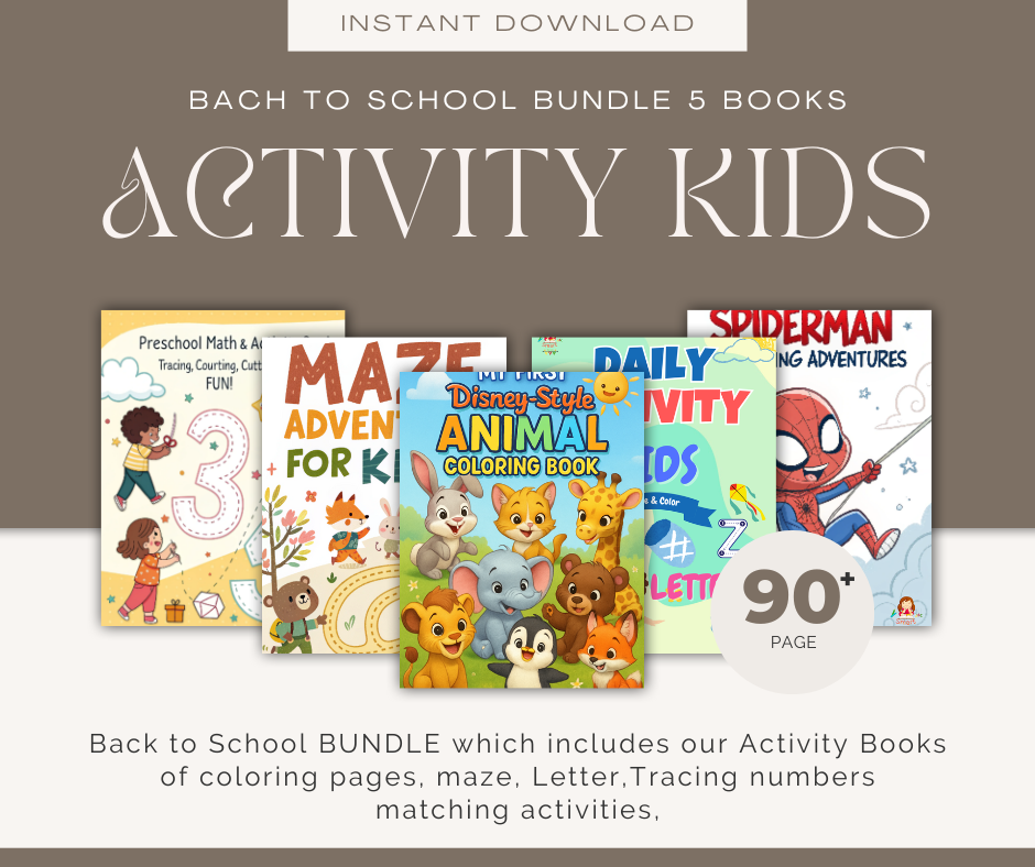 Back to School Learning & Fun Bundle – 5 Printable Activity Books for Kids